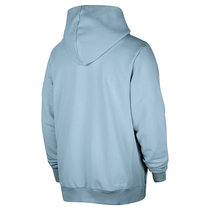 Veste à capuche entièrement zippée Nike bleu clair New York Knicks Authentic Standard Issue pour homme