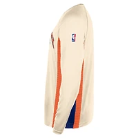 Men's Nike  Natural New York Knicks 2025/26 City Edition Authentic Pregame Dri-FIT Long Sleeve Shooting T-Shirt