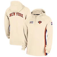 Men's Nike  Natural New York Knicks 2025/26 City Edition Remix Authentic On-Court Quarter-Zip Dri-FIT Hooded Jacket