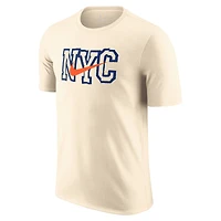 Men's Nike  Natural New York Knicks 2025/26 City Edition Remix Essential Logo T-Shirt