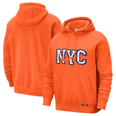 Men's Nike  Orange New York Knicks 2025/26 City Edition Essential Logo Remix Hoodie