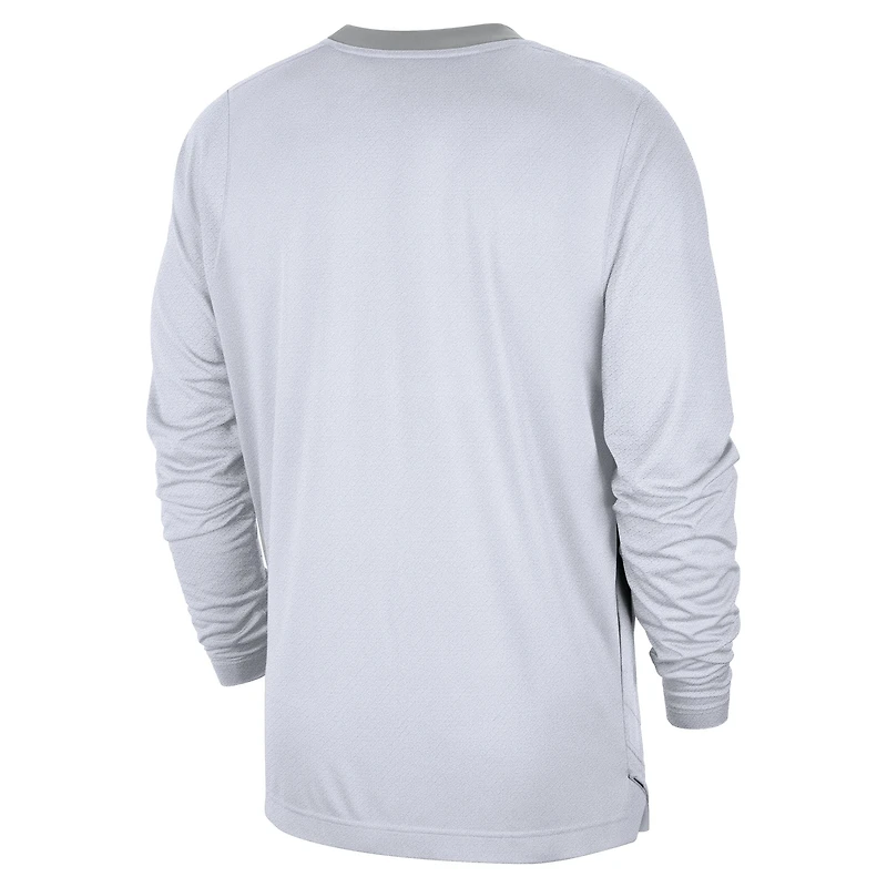 Men's Nike White New York Knicks 2024/25 City Edition Authentic Pregame Performance Long Sleeve Shooting T-Shirt