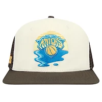 Casquette Snapback Pro Standard crème/marron pour hommes des New York Knicks Glint Sunset