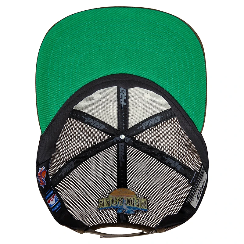 Casquette Snapback Pro Standard crème/marron pour hommes des New York Knicks Glint Sunset