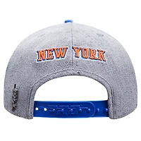 Men's Pro Standard Gray/Blue New York Knicks Classic Logo Two-Tone Snapback Hat