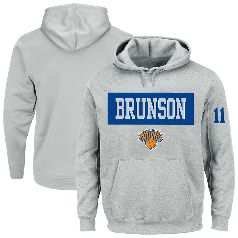 Men's Profile Jalen Brunson Heather Gray New York Knicks Big & Tall Name Number Hoodie