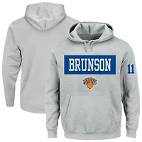 Men's Profile Jalen Brunson Heather Gray New York Knicks Big & Tall Name Number Hoodie