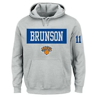 Men's Profile Jalen Brunson Heather Gray New York Knicks Big & Tall Name Number Hoodie