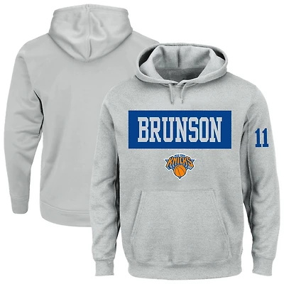 Men's Profile Jalen Brunson Heather Gray New York Knicks Big & Tall Name Number Hoodie