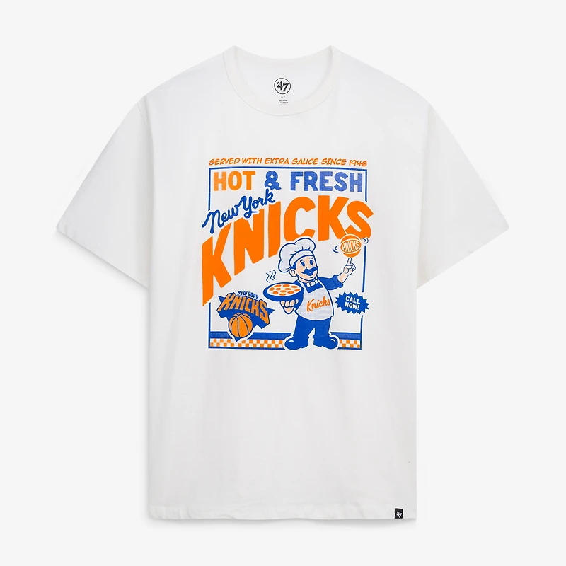 Men's Profile White New York Knicks Big & Tall Pizza T-Shirt