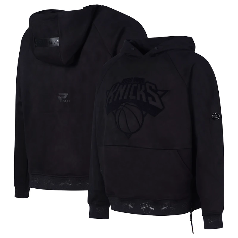 Sweat à capuche Protege noir pour homme, New York Knicks, écologique et fonctionnel, en daim ton sur ton.
