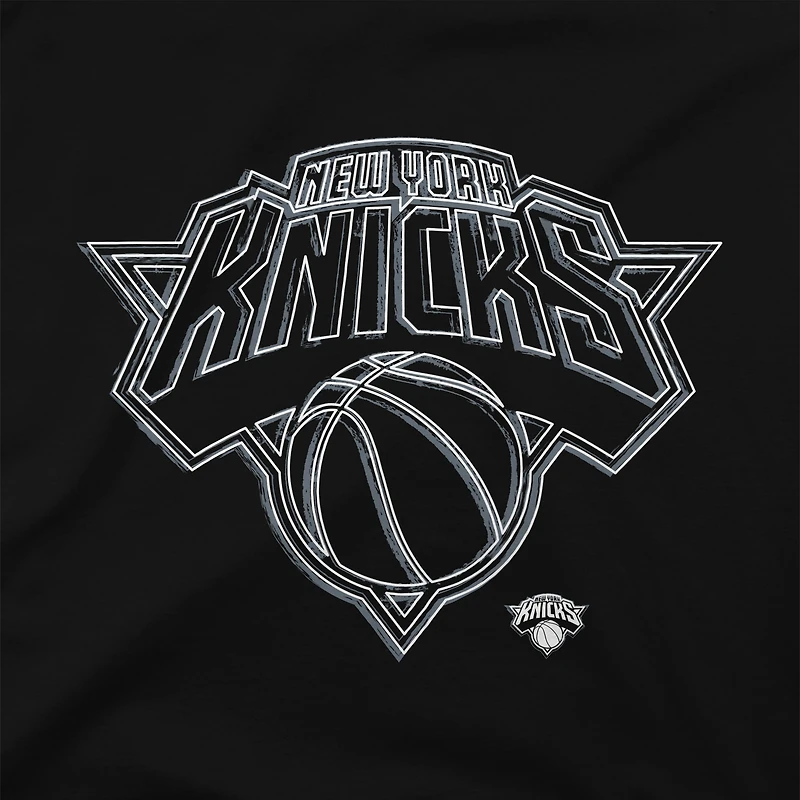 T-shirt noir Stadium Essentials pour homme des New York Knicks, motif mono-élément