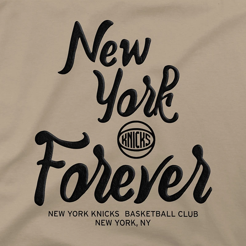 T-shirt surdimensionné Stadium Essentials pour homme, couleur beige, des New York Knicks, Forever
