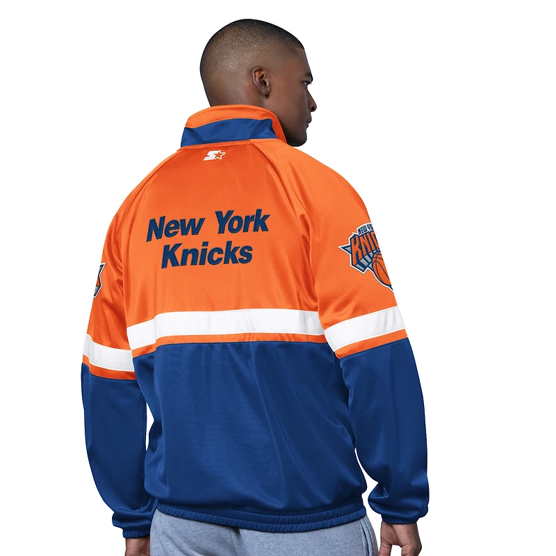 Veste de survêtement The Veteran Tricot Track entièrement zippée pour homme, bleu/blanc