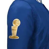 Men's Starter Blue New York Knicks 2026 NBA Finals Champions Satin Full-Snap Varsity Jacket