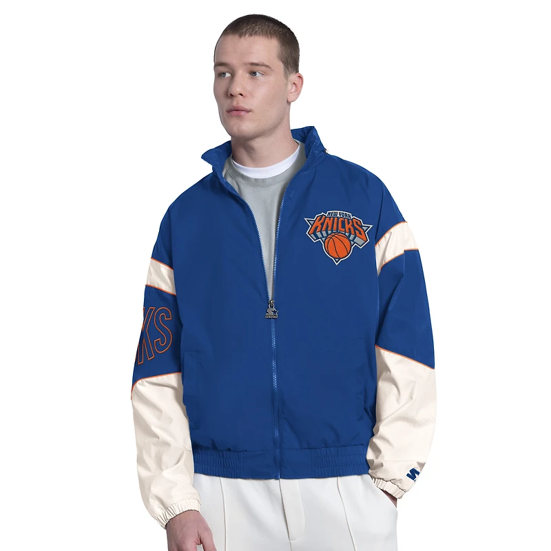 Men's Starter  Royal New York Knicks The Gust Full-Zip Hooded Jacket
