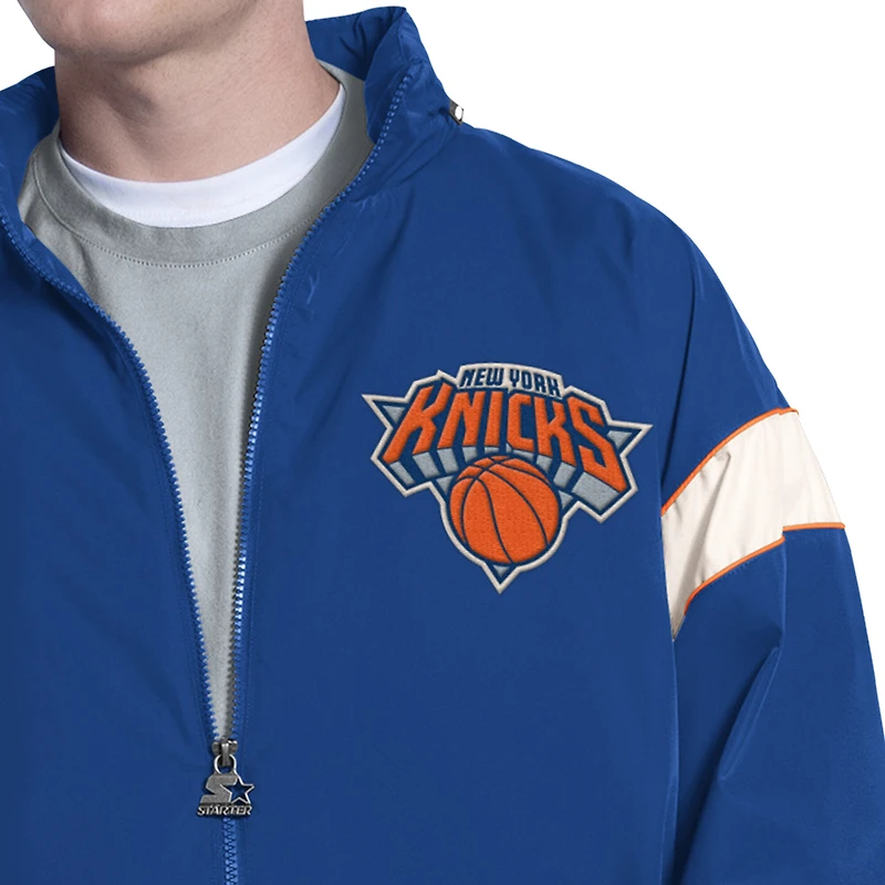 Men's Starter  Royal New York Knicks The Gust Full-Zip Hooded Jacket