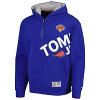 Men's Tommy Jeans Blue New York Knicks Bernard Half-Zip Hoodie