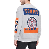 Sweat-shirt à col rond Tommy Jeans gris chiné New York Knicks Hayes pour hommes