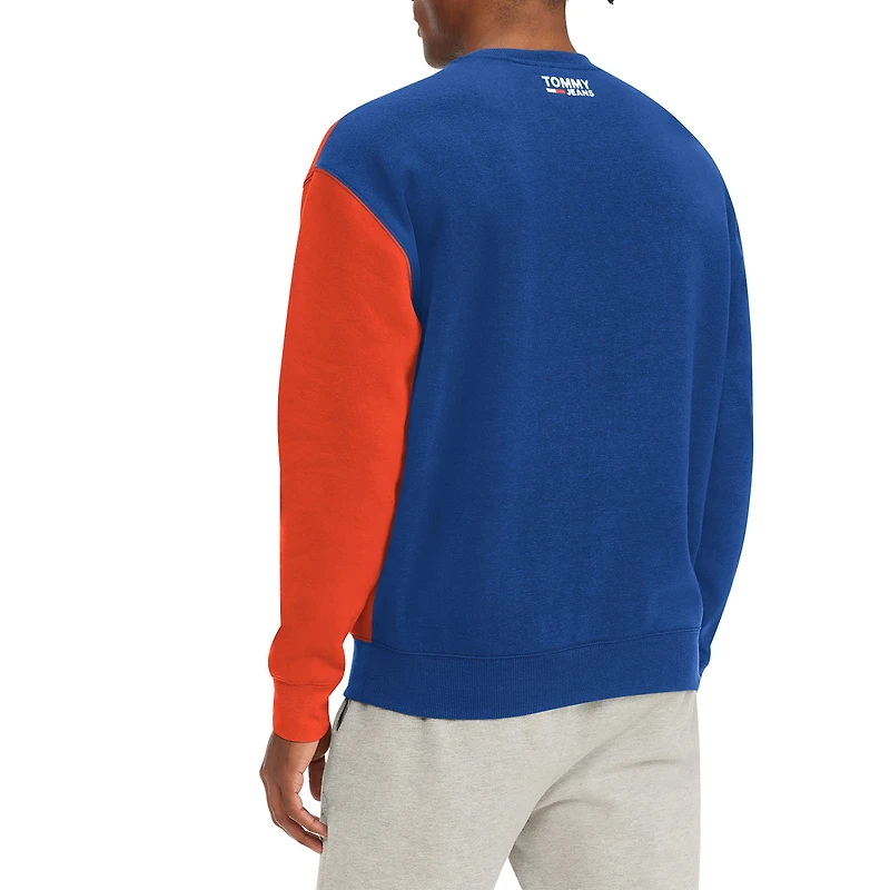 Sweat-shirt Tommy Jeans pour homme, bleu roi/orange, New York Knicks, modèle Keith Split