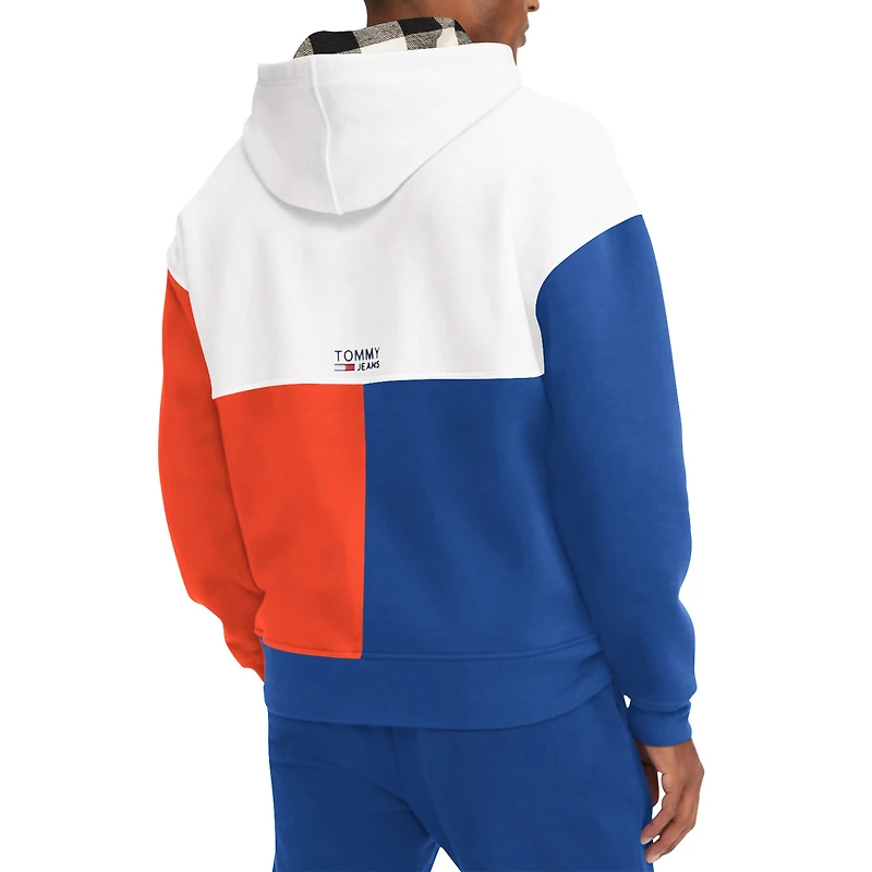 Sweat à capuche Tommy Jeans Andrew Split des New York Knicks pour homme, blanc/bleu roi
