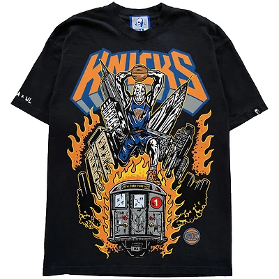 T-shirt noir Warren Lotas x Fanatics Fest pour homme, New York Knicks Subway
