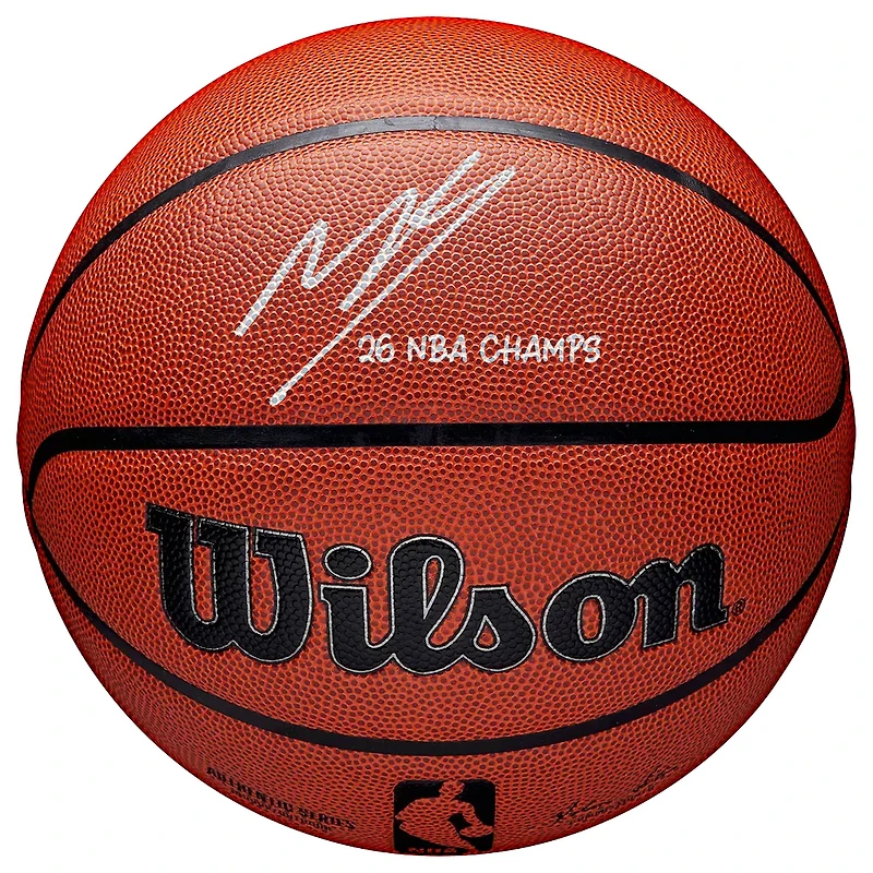 Mikal Bridges New York Knicks Autographed 2026 NBA Finals Champions Wilson Authentic Series Indoor/Outdoor Basketball with "26 NBA Champs" Inscription