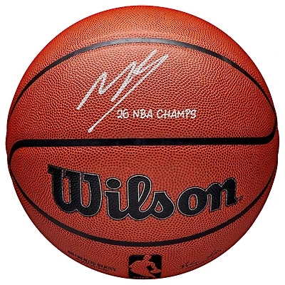 Mikal Bridges New York Knicks Autographed 2026 NBA Finals Champions Wilson Authentic Series Indoor/Outdoor Basketball with "26 NBA Champs" Inscription