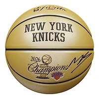Mikal Bridges New York Knicks Autographed 2026 NBA Finals Champions Wilson Champions Logo Gold Basketball