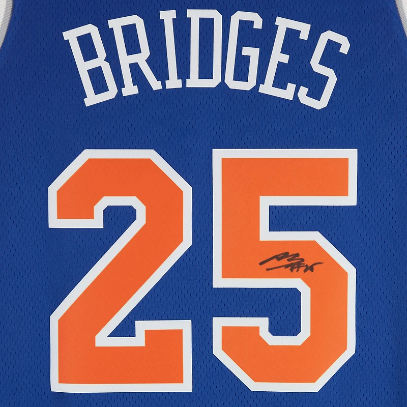 Mikal Bridges New York Knicks Autographed Nike Blue Icon Edition Swingman Jersey