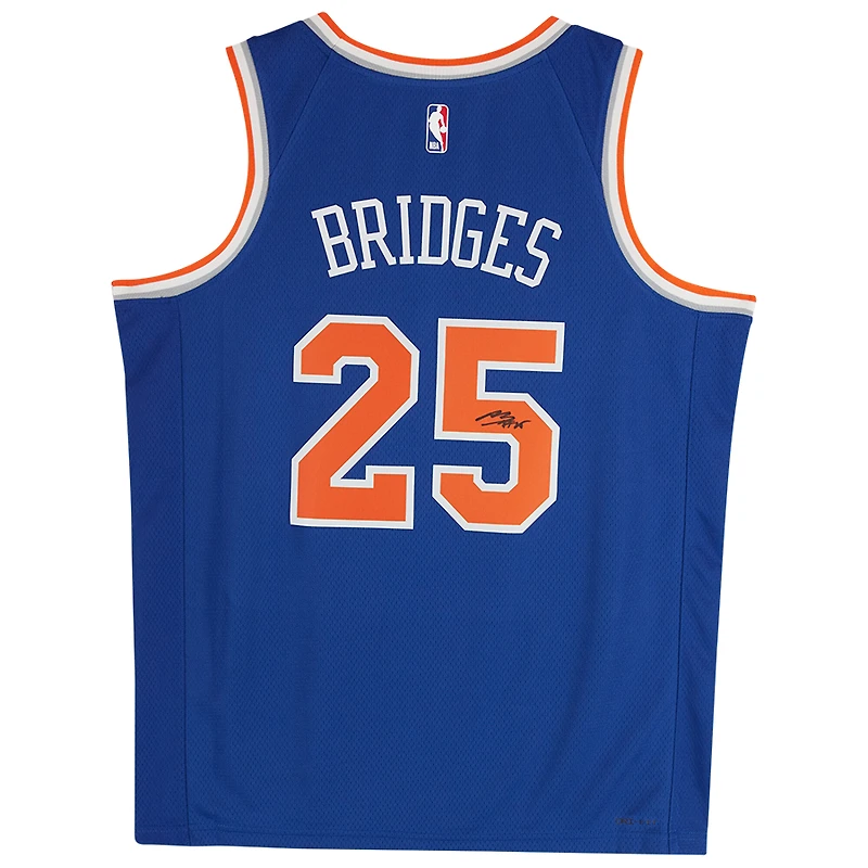Mikal Bridges New York Knicks Autographed Nike Blue Icon Edition Swingman Jersey