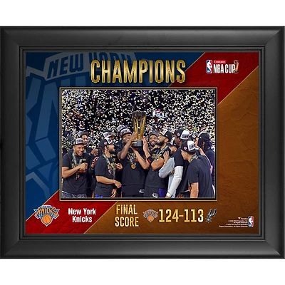 Collage encadré 13" x 16" des New York Knicks, champions de la NBA 2025