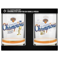 New York Knicks 2026 NBA Finals Champions Two-Piece 16oz. Can Glass Set