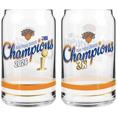 New York Knicks 2026 NBA Finals Champions Two-Piece 16oz. Can Glass Set