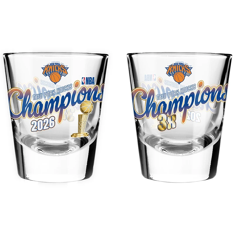 Ensemble de deux verres à shot de 6 cl (2 oz) New York Knicks, champions des finales NBA 2026