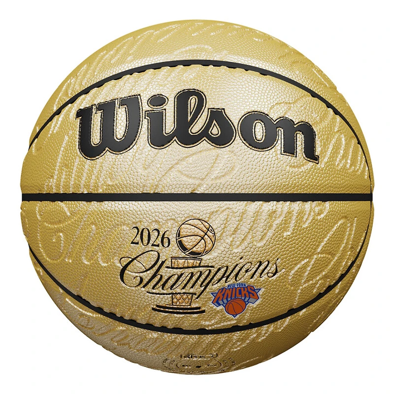 New York Knicks 2026 NBA Finals Champions Wilson Gold Embossed Basketball