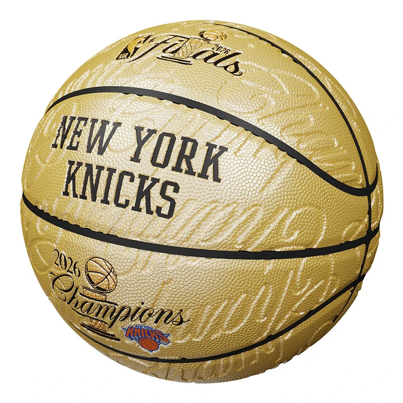 New York Knicks 2026 NBA Finals Champions Wilson Gold Embossed Basketball