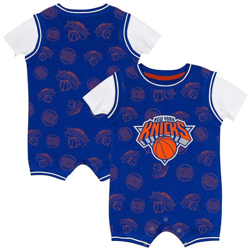 Body bébé Outerstuff bleu New York Knicks Logo Mania