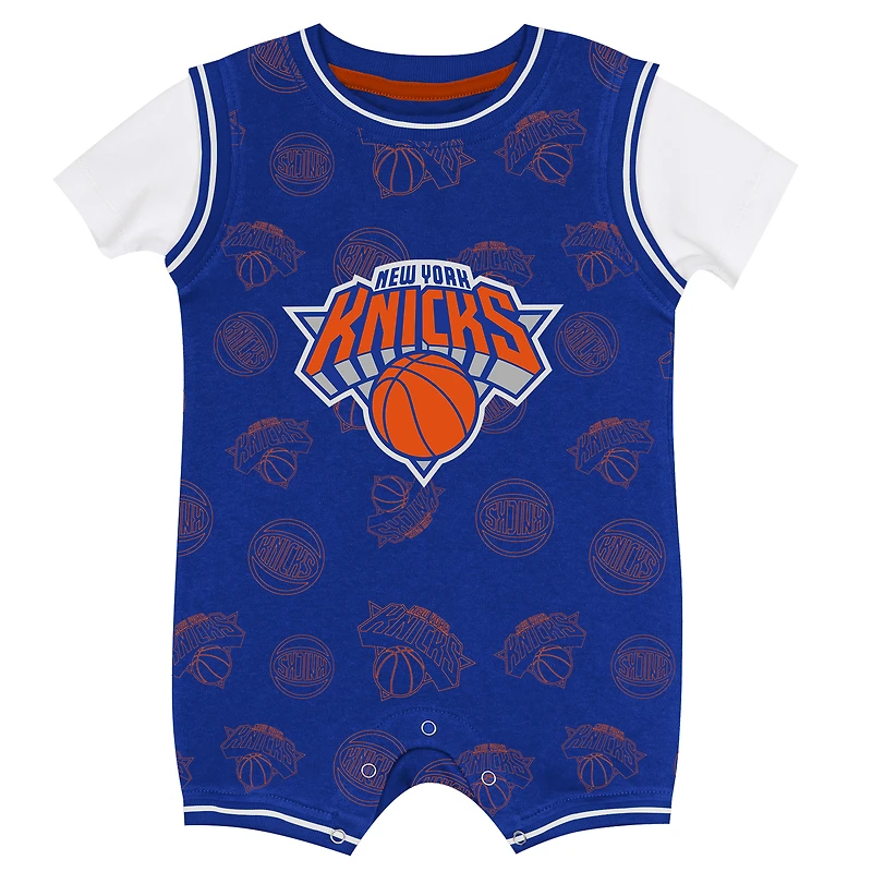 Newborn Outerstuff Blue New York Knicks Logo Mania Bodysuit