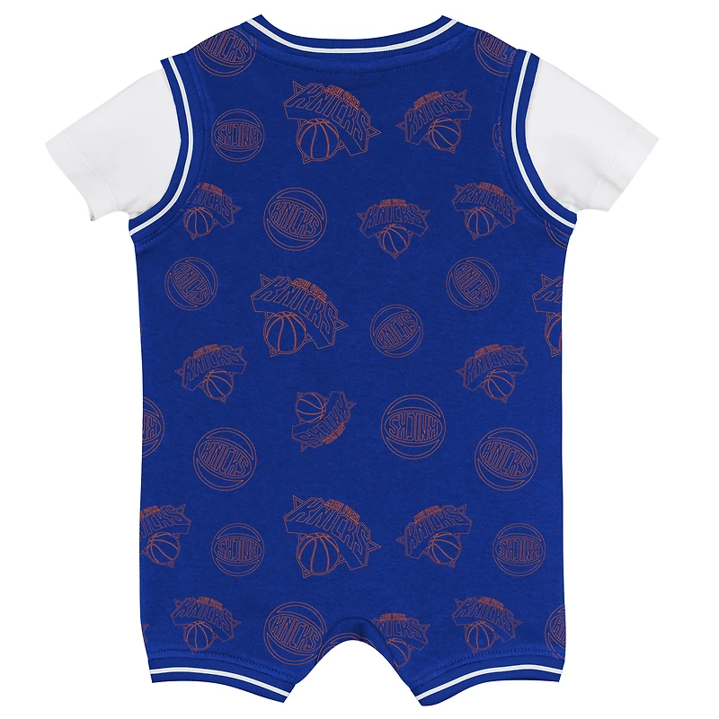Newborn Outerstuff Blue New York Knicks Logo Mania Bodysuit