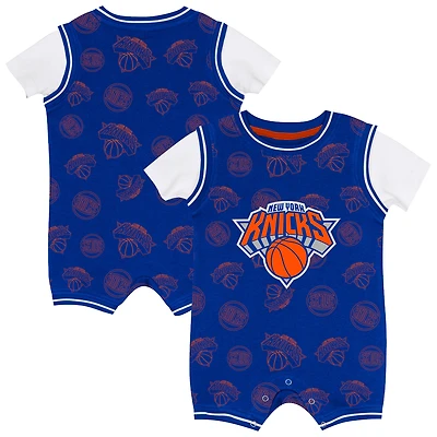 Newborn Outerstuff Blue New York Knicks Logo Mania Bodysuit