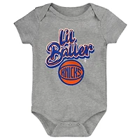Newborn Outerstuff Gray New York Knicks Lil Baller Creeper Bodysuit