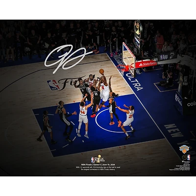 OG Anunoby New York Knicks Autographed 16" x 20" 2026 NBA Finals Game 4 Winning Tip-In Spotlight Photograph