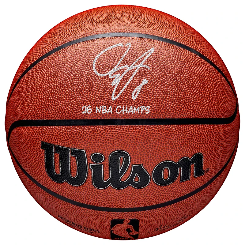OG Anunoby New York Knicks Autographed 2026 NBA Finals Champions Wilson Authentic Series Indoor/Outdoor Basketball with "26 NBA Champs" Inscription