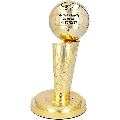 One of One: OG Anunoby New York Knicks Autographed 2026 NBA Finals Larry O'Brien Replica Trophy with Multiple Inscriptions