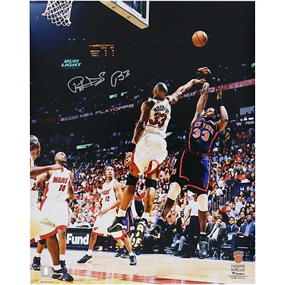 Patrick Ewing New York Knicks Autographed 16" x 20" Fadeaway Shot vs. Miami Heat Photograph