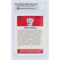 Carte de recrue authentifiée par Beckett Fanatics Witnessed, signée par Patrick Ewing, New York Knicks, saison 1986-87, autocollant Fleer n° 6