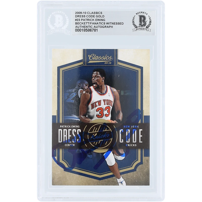 Patrick Ewing New York Knicks Autographed 2009-10 Panini Classic Dress Code Gold #23 #/100 Beckett Fanatics Witnessed Authenticated Card