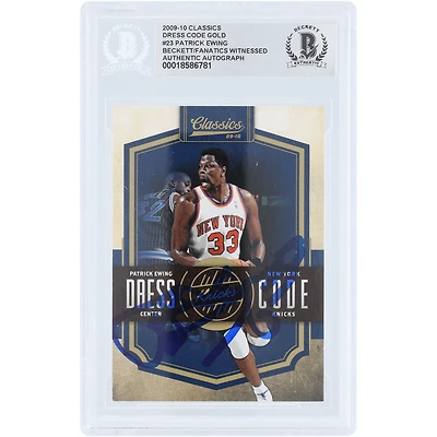 Patrick Ewing New York Knicks Autographed 2009-10 Panini Classic Dress Code Gold #23 #/100 Beckett Fanatics Witnessed Authenticated Card