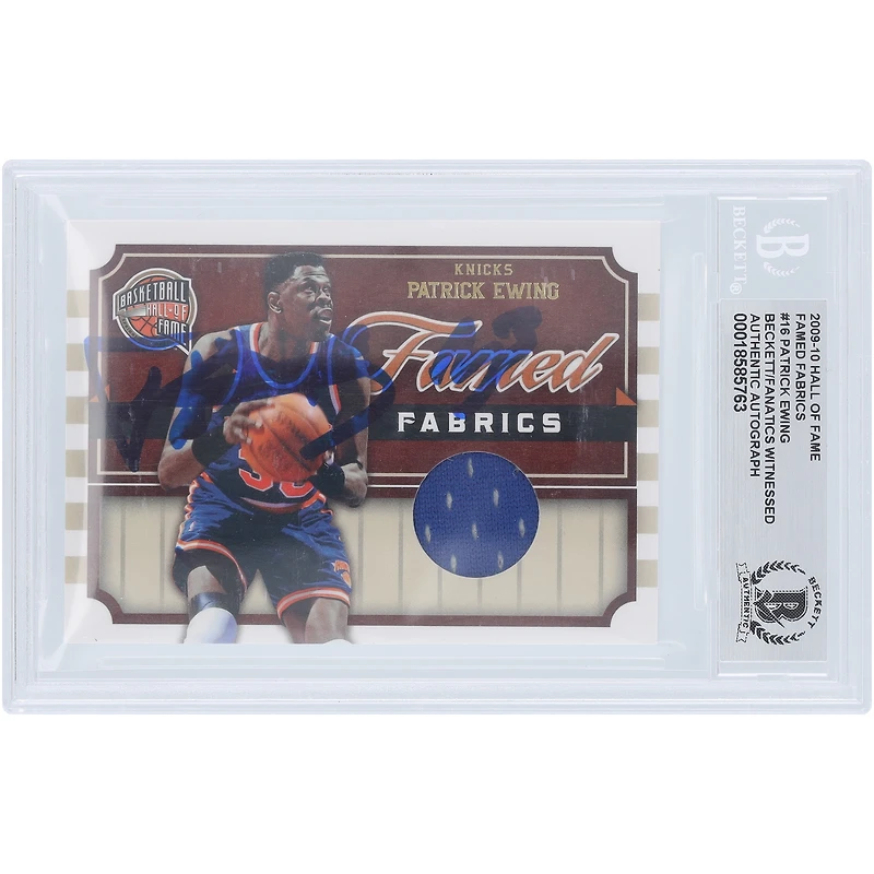 Patrick Ewing New York Knicks Autographed 2009-10 Panini Hall Of Fame Famed Fabric Jersey Relic #16 #/599 Beckett Fanatics Witnessed Authenticated Card